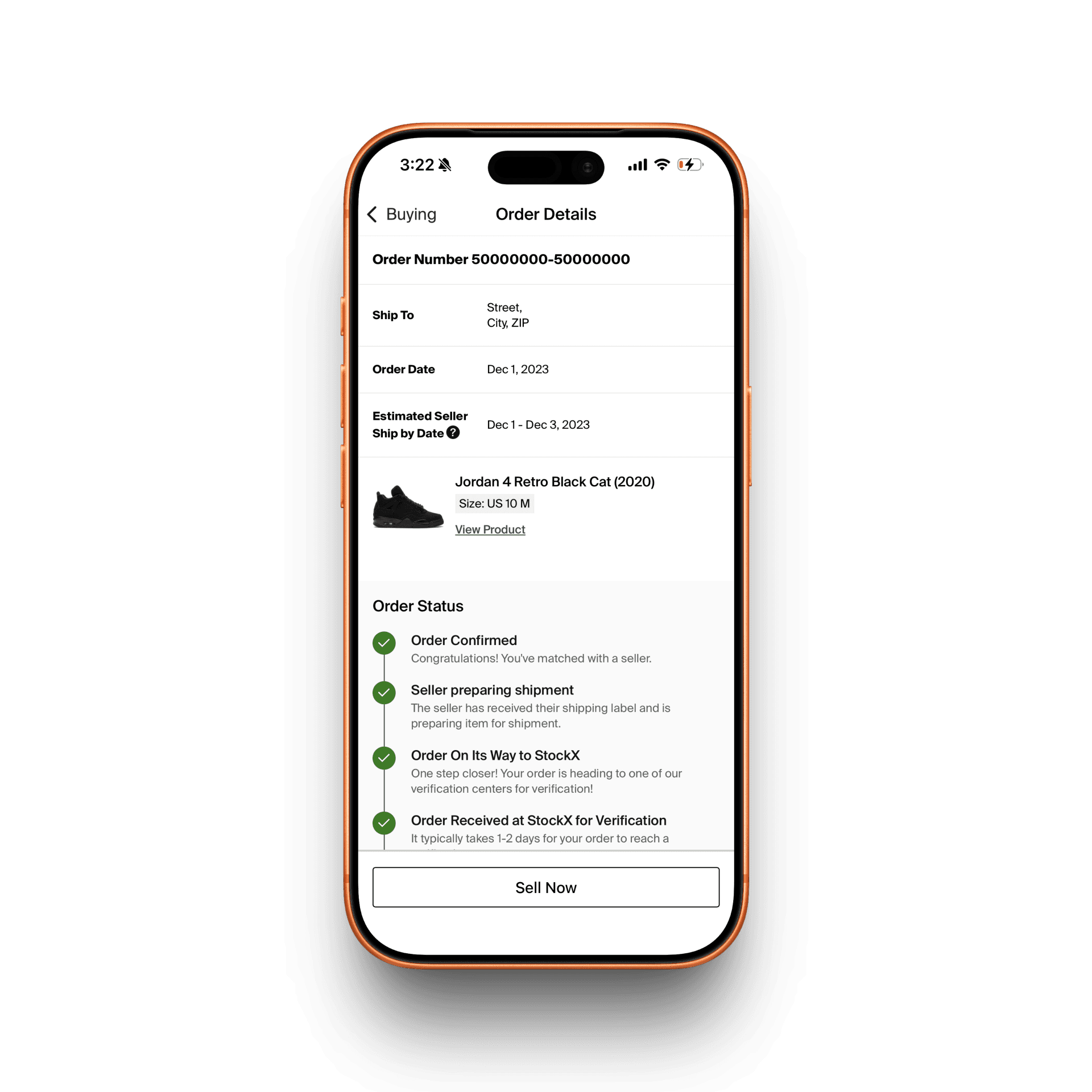 StockX App Receipt receipt mockup